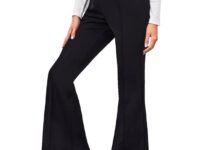 Dream Beauty Fashion Women's Bell Bottom High Waist Trouser, Elastic Flared Bootcut Pants, Stretchy Parallel Leg for Casual Office Work wear (BZF-Dhoni 4)