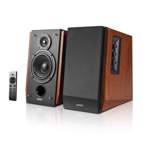 Edifier R1700BTs Powered Bluetooth 5.0 Wireless Bookshelf Speakers - 66 Watts (Brown)