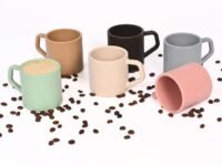 Eha Earth-Friendly Comfy Coffee Cup Set of 6 | 200 ml | Made with Rice Husk & Bamboo Fibers | Microwave Safe | for Hot & Cold Coffee Mug, Tea & Milk | Natural Matte Finish | Multicolor