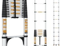 Equal 18 FT Portable & Compact Foldable Aluminium Telescopic Ladder | 2 Triangle Stabilizers | EN131 Certified | 2-Year Warranty | Heavy-Duty Ladder for Industrial & Commercial Use (5.5m / 14 Steps)