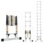 Equal 21.3 FT Portable & Compact Foldable Aluminium Telescopic Ladder | 2 Triangle Stabilizers | EN131 Certified | 2-Year Warranty | Heavy-Duty Ladder for Industrial & Commercial Use (6.5m / 16 Steps)