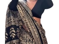 EthnicJunction Women's Art Silk Kalamkari Print Saree With Blouse Piece
