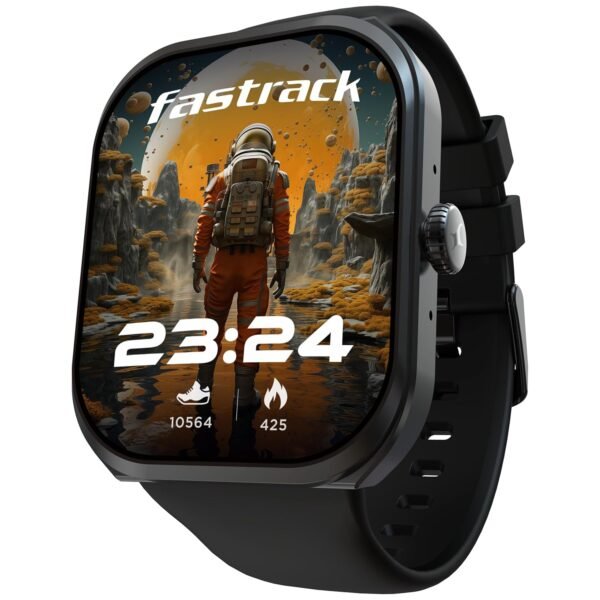 Fastrack Limitless FS2+ Smart Watch, 2.01" UltraVU Display, Functional Crown, SingleSync BT Calling, 110+ Sports Modes, 200+ Smartwatch Faces, Upto 7 Day Battery, AI Voice Assistant, 200 Watts (Black)