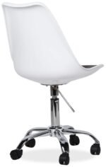 Finch Fox Metal Height-Adjustable Stylish Modern Rotary Armless Office Chair For Salon/Spa/Bar/Medical/Kitchen/Doctor Stool Chair (Black&White)