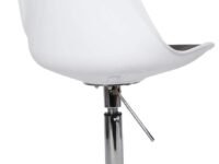 Finch Fox Metal Height-Adjustable Stylish Modern Rotary Armless Office Chair For Salon/Spa/Bar/Medical/Kitchen/Doctor Stool Chair (Black&White)