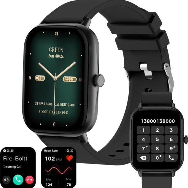 Fire-Boltt Ninja Call Pro Max 51.05mm (2.01 inch) Display Smart Watch, Bluetooth Calling, 120+ Sports Modes, Health Suite, Voice Assistance (Black)