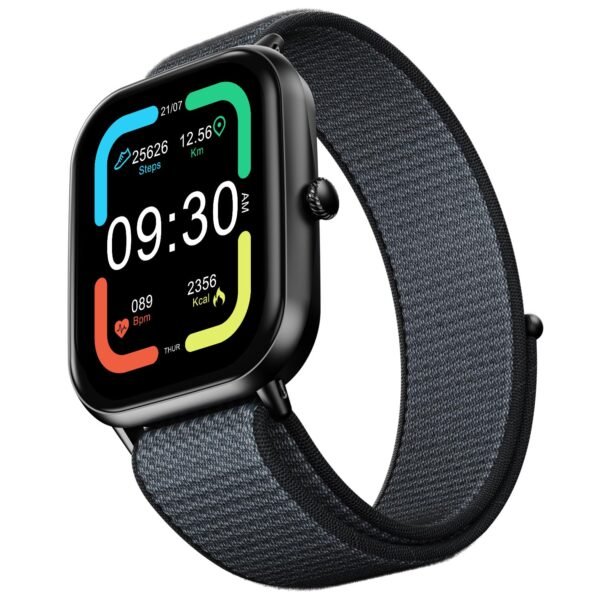 Fire-Boltt Ninja Call Pro Max Nyluxe Smart Watch 2.01″ with Bluetooth Calling, Voice Assistance, SpO2 & Heart Rate Monitor, 120+ Sports Modes, IP67 Waterproof, Smart Watch for Men & Women - Grey