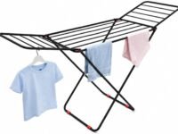 Foldable Clothes Drying Stand – Heavy-Duty Collapsible Laundry Drying Rack, 56 x118 cm, Durable Mild Steel Construction, Space-Saving Indoor & Outdoor Cloth Dryer (Grey)