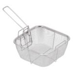 Fried Basket Square Stainless Steel Deep Fry Wire Mesh French Fries Holder Chips Frying Folding Handle Kitchen Mini Cooking Net Colander Strainer