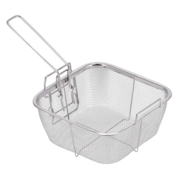 Fried Basket Square Stainless Steel Deep Fry Wire Mesh French Fries Holder Chips Frying Folding Handle Kitchen Mini Cooking Net Colander Strainer