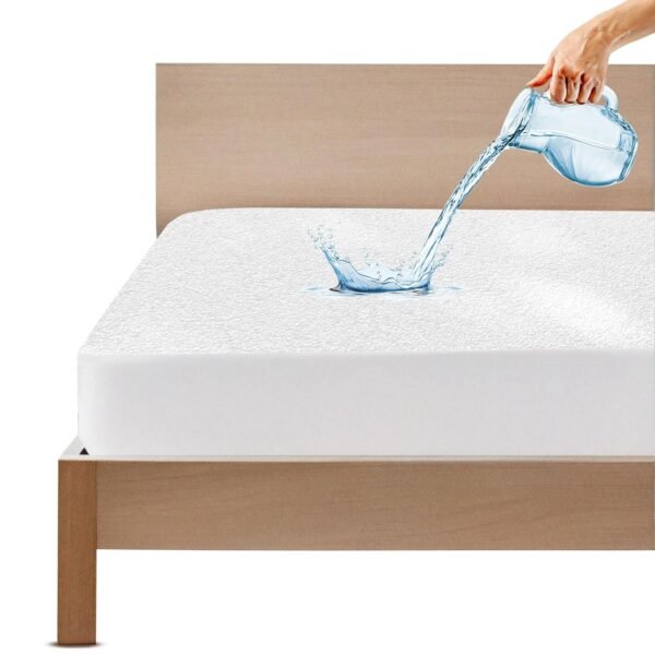 GADDA CO 100% Waterproof Premium Mattress Protector for Double Bed King Size 78x72 Inches / 6.5x6 ft| Cotton Feel Mattresses Cover |360° Elastic Fitted | Fits Upto 10 Inch |Bed Protector Cover | White