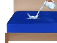 GADDA CO Cotton Feel Terry Ultra Soft Waterproof Mattress Protector Queen Size, Breathable & Hypoallergenic Mattress Cover, Bed Protector Queen Size - 75x60 inch (6.25x5 ft), Royal Blue