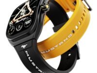 GOBOULT Mustang Muscle Smart Watch 2.01'' 3D Curved Display, Convertible Strap, Premium Metallic Crown, BT Calling, 600 Nits Brightness, AI Voice Assistant, IP68 (Extra Strap, Black Eclipse)