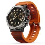 GOBOULT Newly Launched Tuff Hawk Smart Watch 1.39'' HD Display, BT Calling, Working Crown, 150+Watchfaces, 450 Nits Brightness, AI Voice Assistant, SpO2 Monitoring (Green) (Saffron)