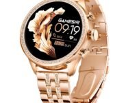 GameSir Premium Luxurious Gen 9 Smartwatch, HD Display Gold Metal Strap & Activity Tracker, Bluetooth Calling, Customizable Watch Faces, Water Resistant Smartwatch for Women & Girls(Rose Gold)