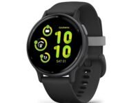 Garmin Vivoactive 5, Slate Aluminum Bezel with Black Case and Silicone Band