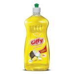 Giffy Liquid Dishwash Gel | 750 ml | Lemon and Active Salt | 50% More Effective | Tough Grease Removal Expert | Turbo Boosters | Mild fragrance | Removes Tough Malodour | Hand-Safe