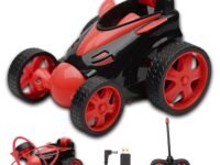 Gooyo DB2069 360° Rotating & Rolling Stunt Car Toy with Demo Functions | Spin, Stunt, Flip Functions | Remote Control Stunt Car Toy for Kids | Red | in-Built Battery | Gift Box Packaging