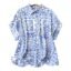 Gufrina Women's Polyester Shirt with Pocket Half Raglan Sleeves Spread Collar Neck Geometric Printed Relaxed Fit and Standard Length