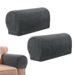HASTHIP® 2Pcs Stretch Armrest Covers Spandex Arm Covers, Soft Stretch Plush Armrest Covers for Chairs Couch Sofa Armchair Slipcovers Recliner Sofa, S