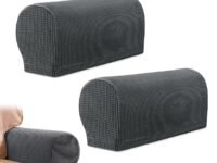 HASTHIP® 2Pcs Stretch Armrest Covers Spandex Arm Covers, Soft Stretch Plush Armrest Covers for Chairs Couch Sofa Armchair Slipcovers Recliner Sofa, S