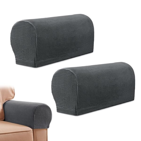 HASTHIP® 2Pcs Stretch Armrest Covers Spandex Arm Covers, Soft Stretch Plush Armrest Covers for Chairs Couch Sofa Armchair Slipcovers Recliner Sofa, S
