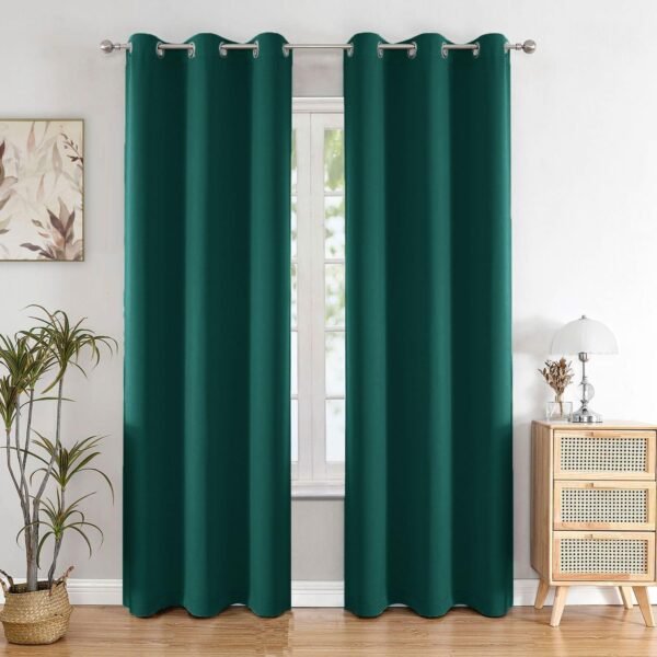 HOMEMONDE Room Darkening Curtain for Window 5 Feet Single Pcs - Heavy Polyester 75% Blackout Thick Curtains, Room Privacy and Thermal Insulation - (Deep Forest - 60 Inches)