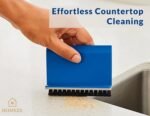 HOMEZE 2-in-1 Countertop Brush & Squeegee – Crumb Sweeper + Water Wiper, Edge-Hanging Compact Cleaner for Kitchen Sink & Counter, Bathroom Mirror/Slab, Desk & Sofa – Space-Saving Multi-Surface Tool