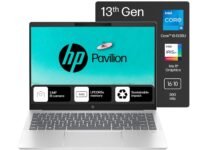 HP Pavilion Plus, Intel Core i5-1335U-13th Gen Laptop, (16GB LPDDR5x,512GB SSD),IPS, 300 nits, 14''(35.6cm) 2K,Win 11, M365 Basic(1yr), Office Home 24, Silver,1.38kg, 5MP Camera w/Shutter, ew0107TU