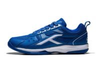HUNDRED Raze Non-Marking Cushion Badminton Shoe (Blue::White, 1Uk, Unisex-Child)