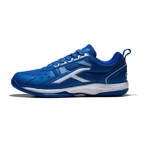 HUNDRED Raze Non-Marking Cushion Badminton Shoe (Blue::White, 1Uk, Unisex-Child)