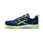 HUNDRED Raze Non-Marking Cushion Badminton Shoe (Navy::Lime, 1Uk, Unisex-Child)