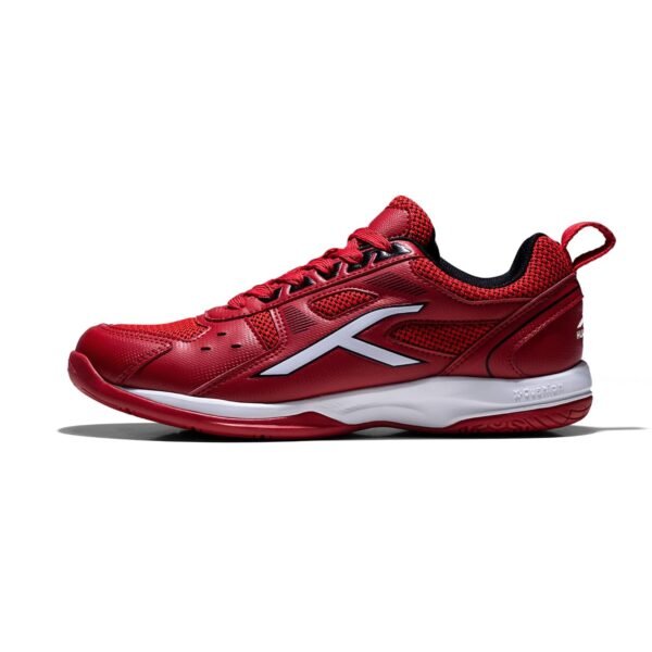 HUNDRED Unisex-Child Raze Non-Marking Cushion Badminton Shoe (Red::Black, 1Uk)