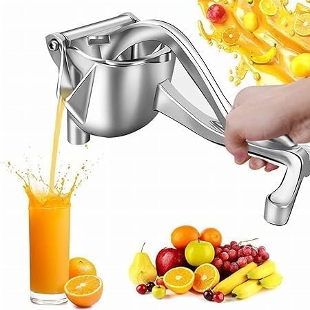 Hand Juicer for Fruits I Heavy Duty Hand Press Manual Juicer I Solid Aluminium Hand Juicer Machine I Soft Grip Lemon/Orange/Mosambi Juice Squeezer I Citrus Juicer