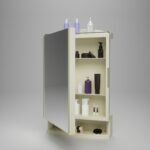Happer Plastic Premium Multipurpose Wall Mounted Storage Cabinet with Mirror, Prime Look (Ivory)