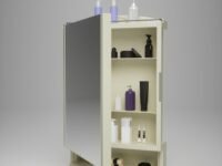 Happer Plastic Premium Multipurpose Wall Mounted Storage Cabinet with Mirror, Prime Look (Ivory)
