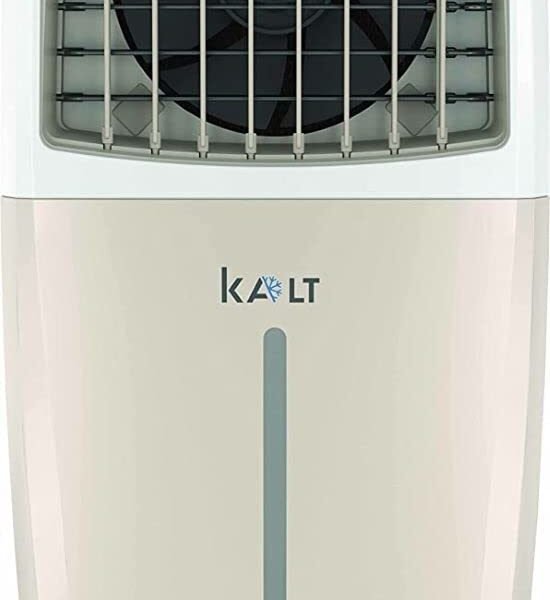 Havells Kalt 24L Personal Air Cooler for home | Powerful Air Delivery | Low Noise, Knob Panel | Everlast Pump | 4 Way Air Deflection | High Density Honeycomb Pads | Heavy Duty (White/Champagne Gold)