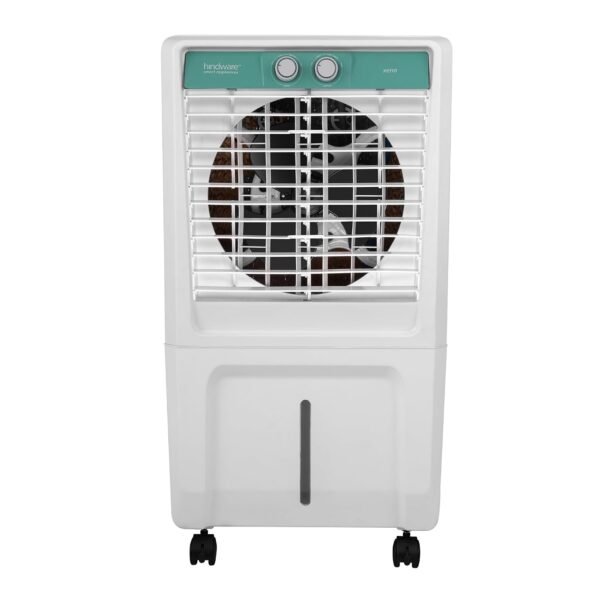 Hindware Smart Appliances Xeno 48L Personal Air cooler | Fan Based | 13 Inc. Fan Blade and Ice Chamber | White & Teal