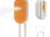 Homeze Pet Steam Brush for Dog & Cat – 3-in-1 Spray Hair Removal Comb – Steam for Shedding & Grooming – Water Brush for Long & Short Haired Pets