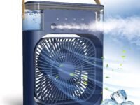 HuMiDiFiEr AiR CoOlEr FaN, fOr HoMe TiMiNg EvApOrAtIvE AiR CoOlInG FaN WiTh 7 CoLoRs LeD AnD TiMeR, 5 WaTeR SpRaYs, 3 SpEeD MoDeS, UsB TyPe-C, Ac FaN FoR SlEePiNg, RoOm, OfFiCe, KiTcHeN