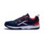 Hundred Raze Unisex-Child Badminton Shoes (Non Marking) | Lightweight & Durable | X-Cushion, Active Grip Sole, Toe Assist(Navy/Orange Red, 1 UK)