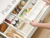 JD FRESH 1 Piece Expandable Drawer Organizer/Adjustable Storage Organiser/Drawer Divider Tray/Multi-Purpose Storage Drawer Boxes for Kitchen/Bedroom/Office - (White)