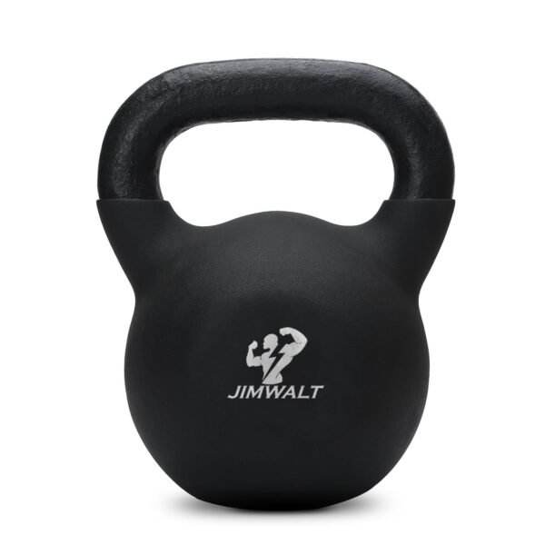 Jimwalt Premium Neoprene Coated Solid Kettlebell - Non Slip Grip| Reach Compliant| From the House of Healthycliq| Sedex Certified| Strength & Cross Training Weight for Home Gym (18KG)