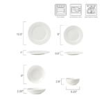 Joseph Sedgh Collection 16-piece Bone China Dinnerware Set, Service for 4, Greek Key White