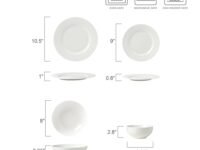 Joseph Sedgh Collection 16-piece Bone China Dinnerware Set, Service for 4, Greek Key White