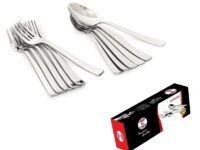 KC Stainless Steel Spoon Set, 12 Pieces, Indian Kitchen Utensils (6 Spoons and 6 Forks Set)