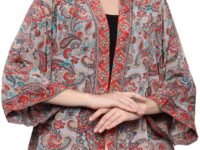KE KANHA EXPORTS Women Shrug|Shrugs for Women Stylish|Cardigan |Boho Beach Cover Up|Border Print|Easily fits S-M-L|Bust 30-42 Inches|Length 28 Inches