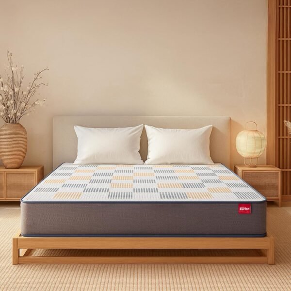 Kurlon Dual 4 Inch Mattress| Queen Size Bed Mattress | Dual Comfort Support | Hypoallergenic & Comfortable | Soft & Firm Feel | Reversible Design | HR Foam | 72x60x4 | 10 Years Warranty
