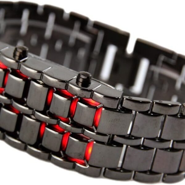 LED Bracelet red Bracelet Watch with Stylish Modern Fashionable Elegant Chain Digital Watch for Women