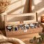 LEDO Luxury Watch Box Organizer, 6 Slot Display Case with Transparent Transparent Top, Cream PU Leather Exterior, Soft Cushioned Interior, Perfect for Storage and Gifting